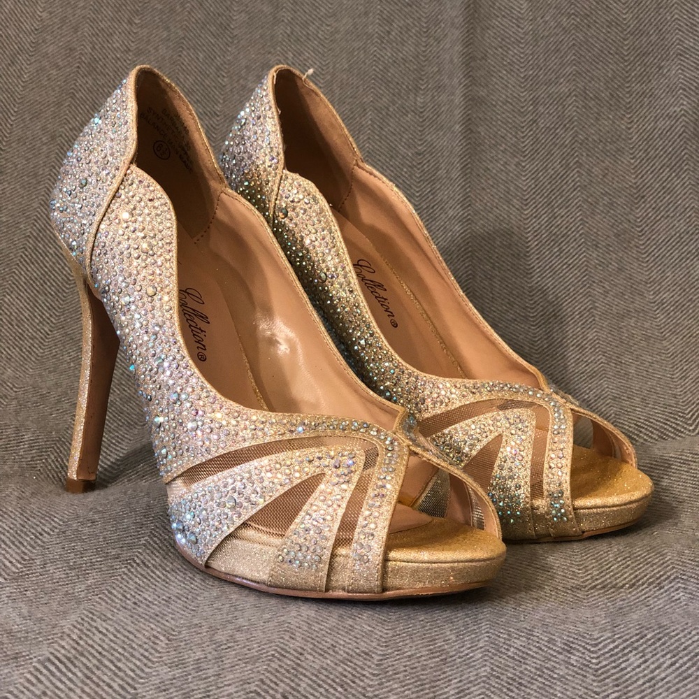 Sparkly Nude De Blossom Collection Heels